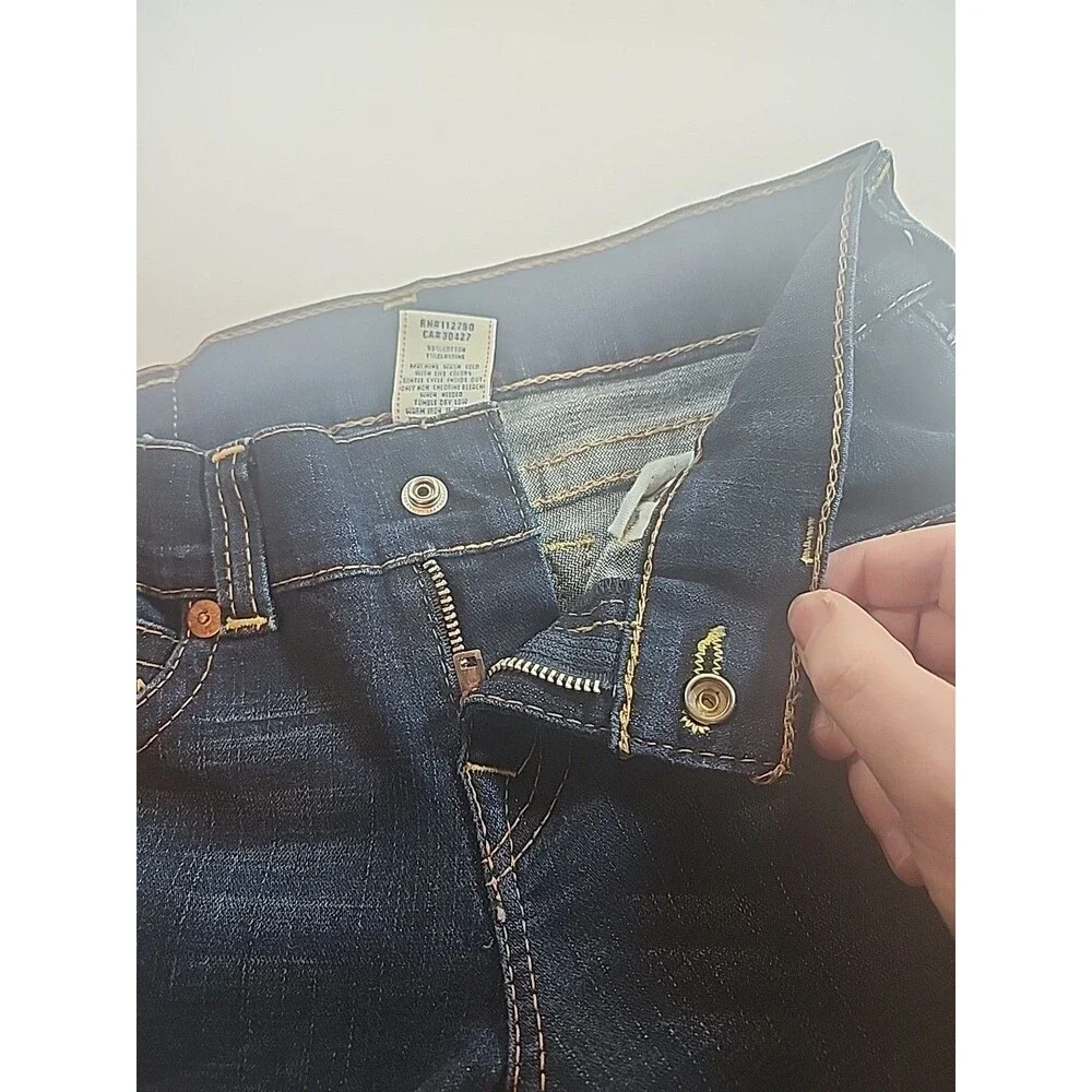 True Religion World Tour Size 14 Girls Low Rise Dark Wash Blue Jeans EUC
